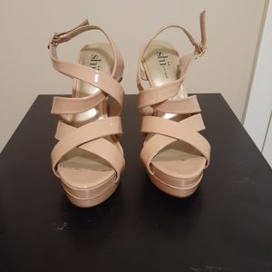 Open toe Criss-Cross slingback heels